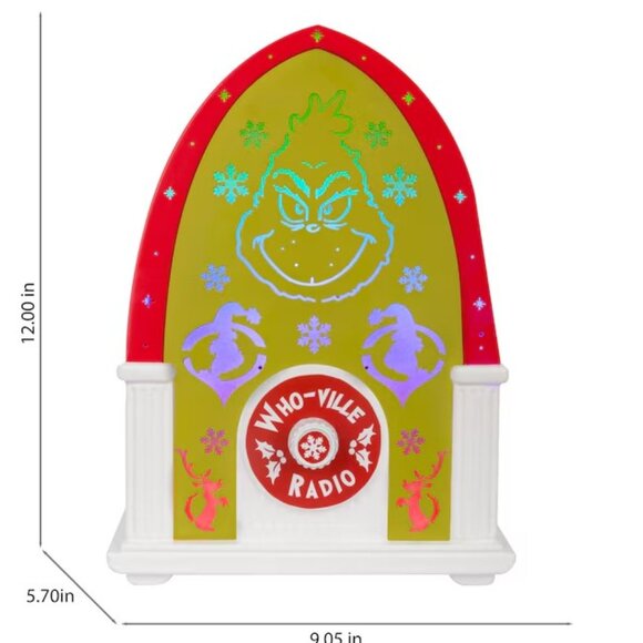 Grinch Radio Musical Jukebox Grinch Phrases Color-changing Lights Up Christmas - Picture 2 of 6